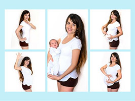 Schwangerschaftscollage mit 5 Bildern