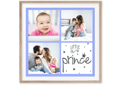 familien fotocollage babys erster geburtstag prince blau