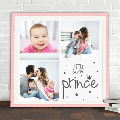 familien fotocollage babys erster geburtstag prince rosa