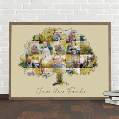 geschenk fuer opa familienbaum mit fotos beige