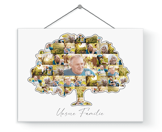 geschenk opa geburtstag familienbaum collage großes bild