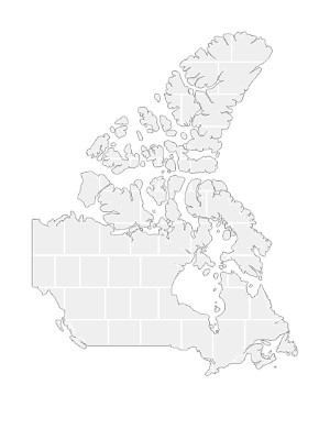 Collagen-Vorlage in Form einer Kanada-Karte
