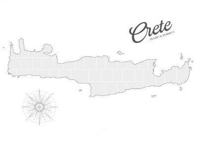 Collagen-Vorlage in Form einer Kreta-Karte