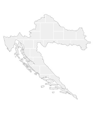 Collagen-Vorlage in Form einer Kroatien-Karte