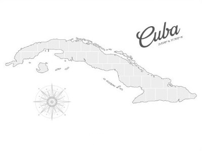 Collagen-Vorlage in Form einer Kuba-Karte