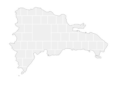 Collagen-Vorlage in Form einer Dominikanische Republik-Karte