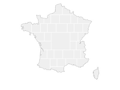 Collagen-Vorlage in Form einer Frankreich-Karte