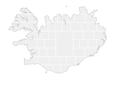 Collagen-Vorlage in Form einer Island-Karte