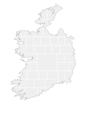Collagen-Vorlage in Form einer Irland-Karte