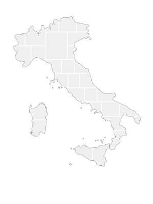 Collagen-Vorlage in Form einer Italien-Karte
