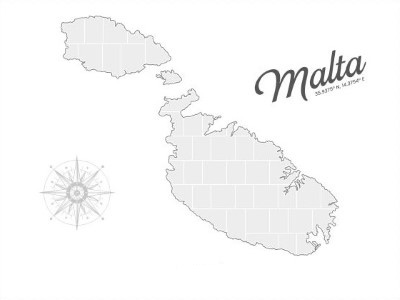 Collagen-Vorlage in Form einer Malta-Karte