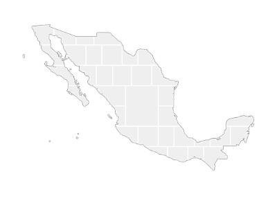 Collagen-Vorlage in Form einer Mexiko-Karte