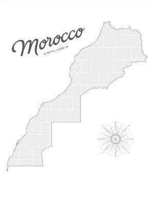 Collagen-Vorlage in Form einer Marokko-Karte