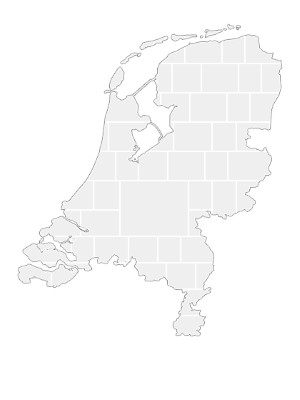 Collagen-Vorlage in Form einer Niederlande-Karte