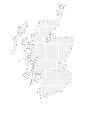 Collagen-Vorlage in Form einer Schottland-Karte