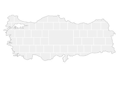 Collagen-Vorlage in Form einer Türkei-Karte