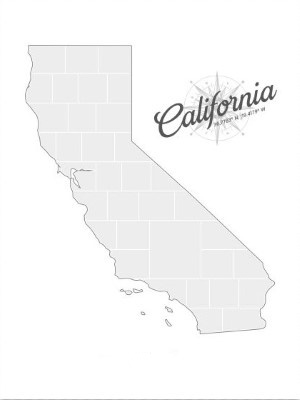 Collagen-Vorlage in Form einer Kalifornien-Karte