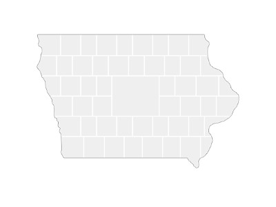 Collagen-Vorlage in Form einer Iowa-Karte