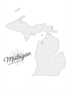 Collagen-Vorlage in Form einer Michigan-Karte