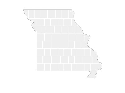 Collagen-Vorlage in Form einer Missouri-Karte