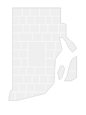 Collagen-Vorlage in Form einer Rhode Island-Karte