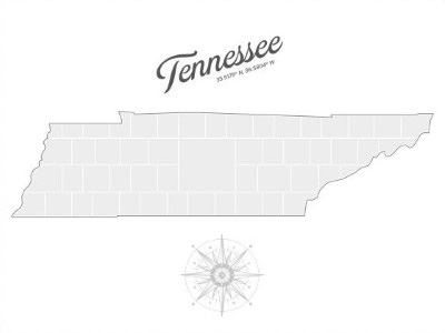 Collagen-Vorlage in Form einer Tennessee-Karte