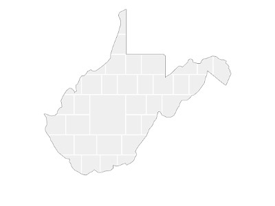 Collagen-Vorlage in Form einer West Virginia-Karte
