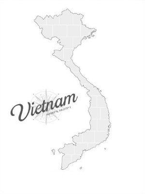 Collagen-Vorlage in Form einer Vietnam-Karte