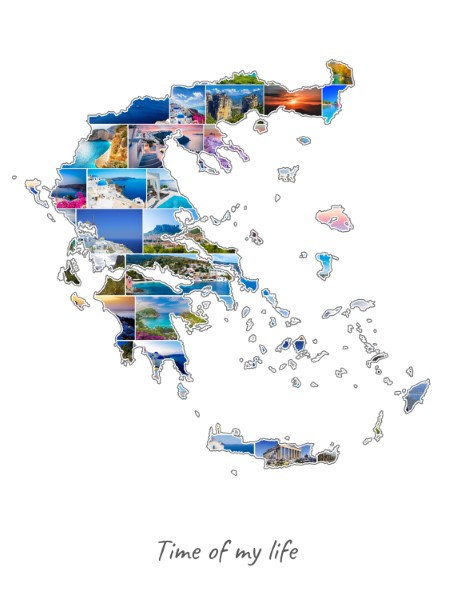 Griechenland-Collage mit eigenen Fotos befüllt