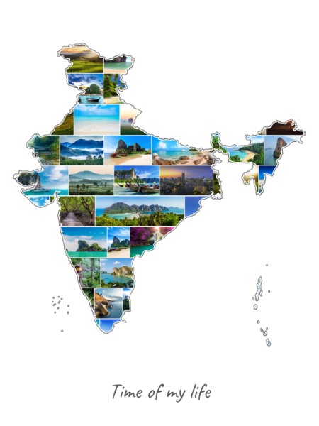 Indien-Collage mit eigenen Fotos befüllt