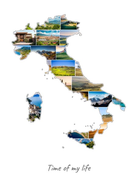 Italien-Collage mit eigenen Fotos befüllt