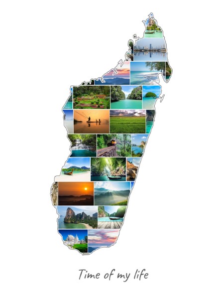 Madagaskar-Collage mit eigenen Fotos befüllt