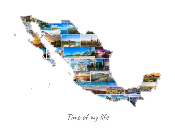 Mexiko-Collage mit eigenen Fotos befüllt
