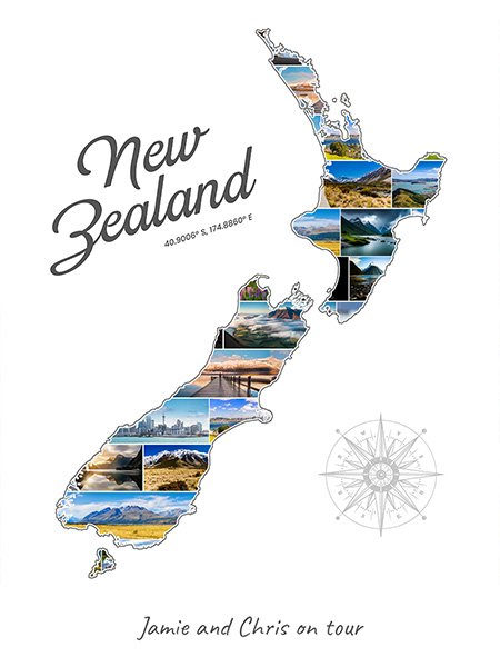 Neuseeland-Collage mit eigenen Fotos befüllt