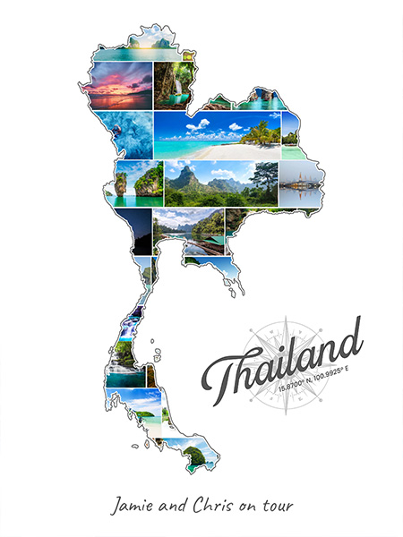 Thailand-Collage mit eigenen Fotos befüllt