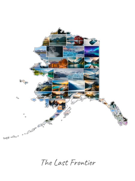 Alaska-Collage mit eigenen Fotos befüllt