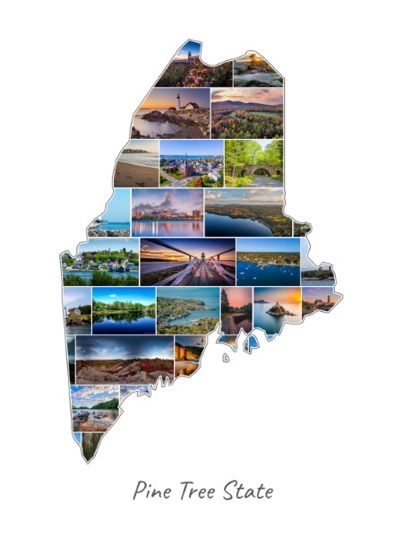 Maine-Collage mit eigenen Fotos befüllt