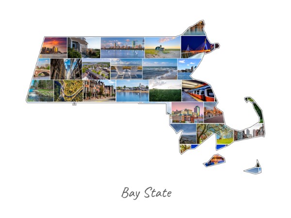 Massachusetts -Collage mit eigenen Fotos befüllt