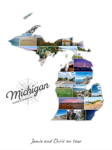 Michigan-Collage mit eigenen Fotos befüllt
