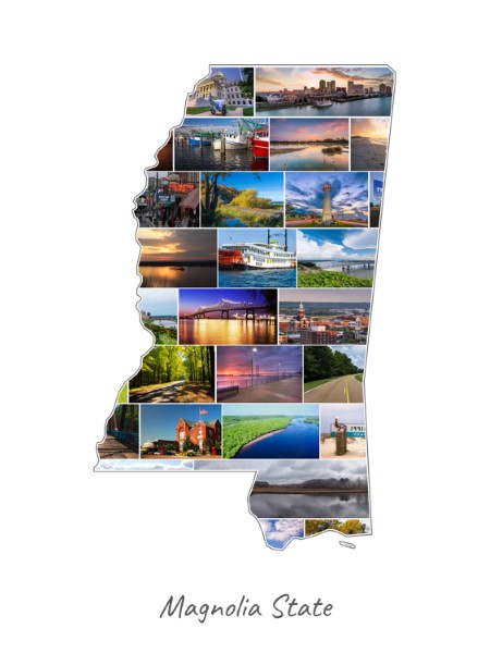 Mississippi-Collage mit eigenen Fotos befüllt