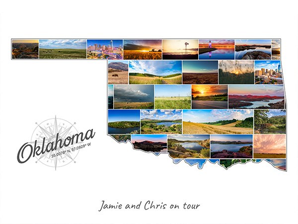 Oklahoma-Collage mit eigenen Fotos befüllt