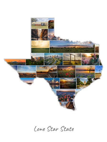 Texas-Collage mit eigenen Fotos befüllt