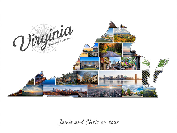 Virginia-Collage mit eigenen Fotos befüllt