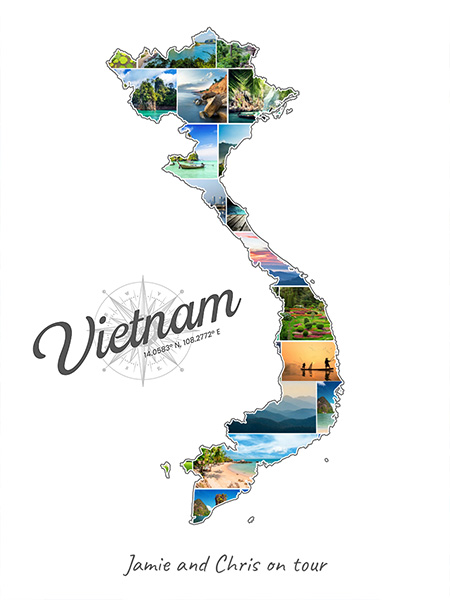 Vietnam-Collage mit eigenen Fotos befüllt